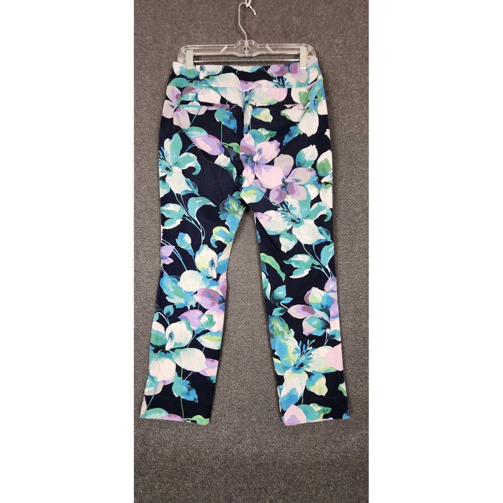 Soft‎ Surroundings Floral Print Cotton Blend Slim Leg Dress Pants PS - Picture 4 of 8